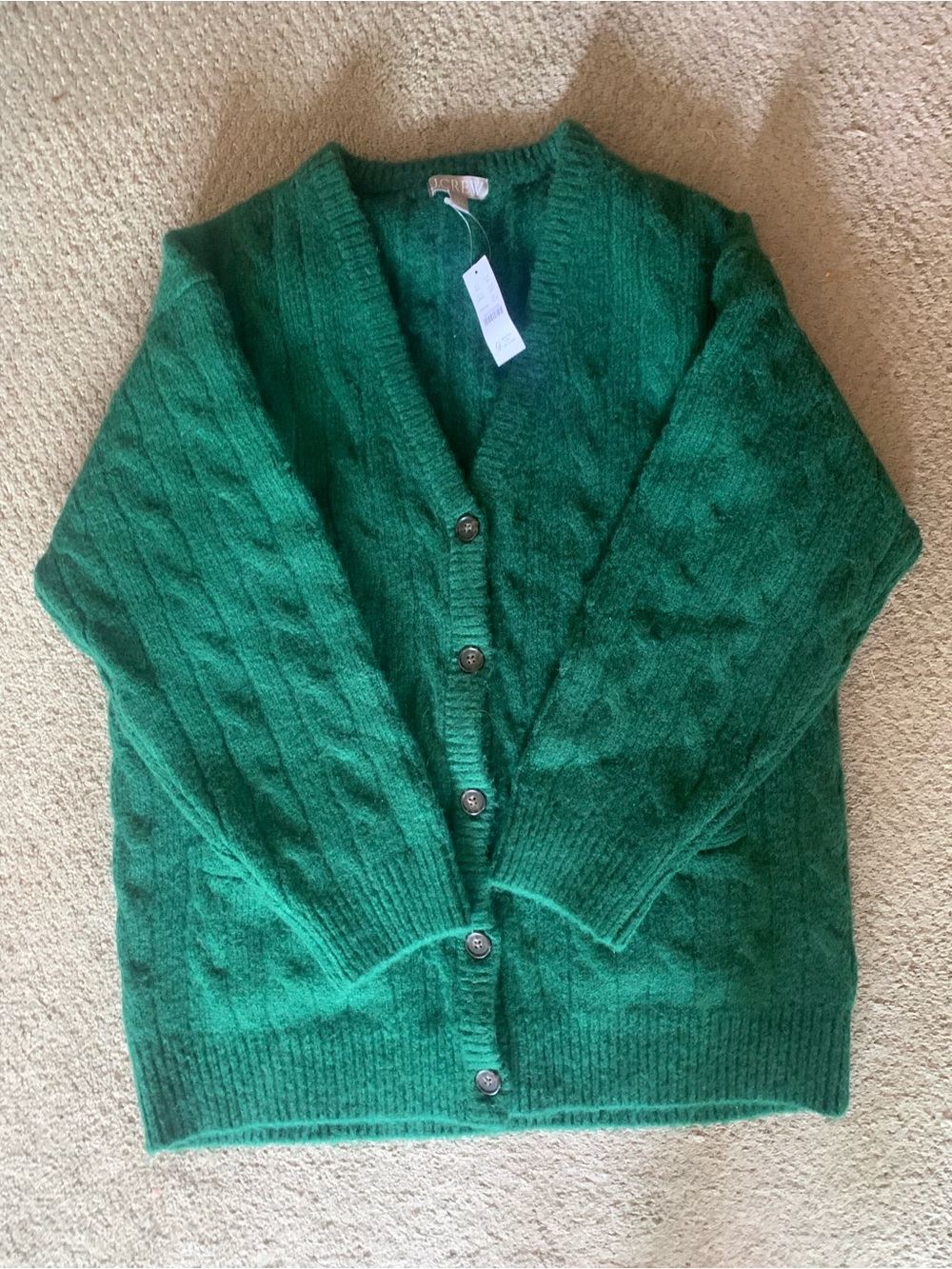 NWT J Crew Relaxed Cable-knit Cardigan for Women Merino, alpaca, acrylic blend